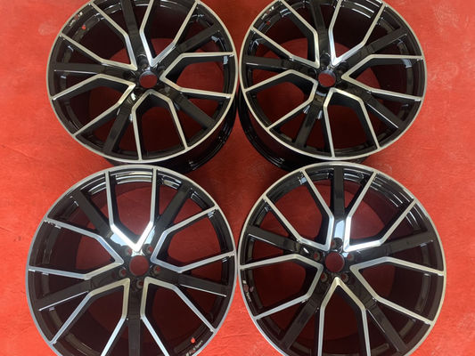 10J 22 Inch Black Alloy Wheels , ET26 5 Twin Spoke Alloy Wheels