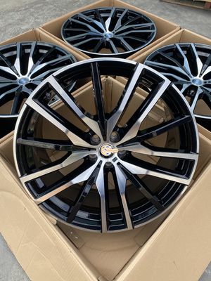 5x112 22 Inch Black Alloy Wheels , ET37 Forged Aluminum Rims